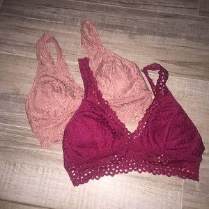 SOLD....Brand new lace bralettes